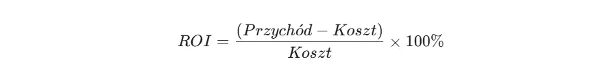 roi= (przychody-koszty)/koszt * 100%
